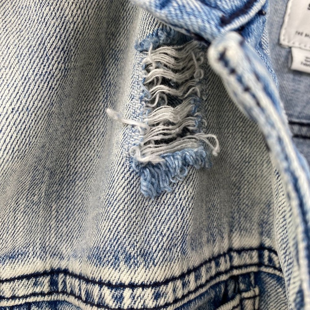 RVCA Mens denim jacket size small unisex light wash cotton distressed - Picture 5 of 13